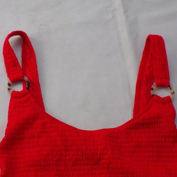 TOPSHOP Smocked One Piece Swimsuit Ring Detail - Picture 5 of 7